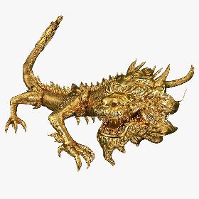 Golden Chinese Dragon Rigged 3D model